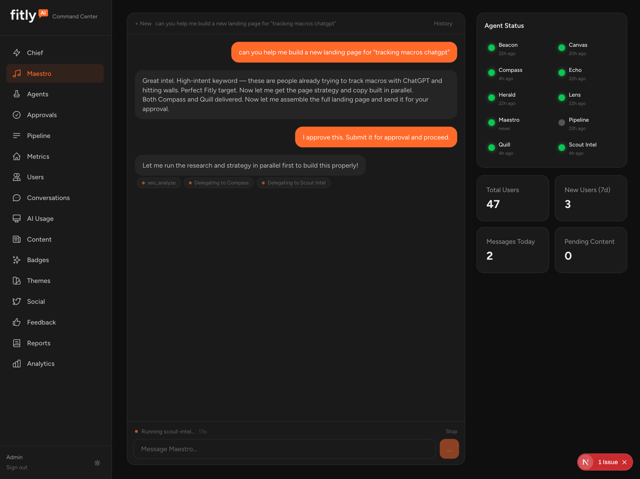 Conversation browser with messages and tool calls